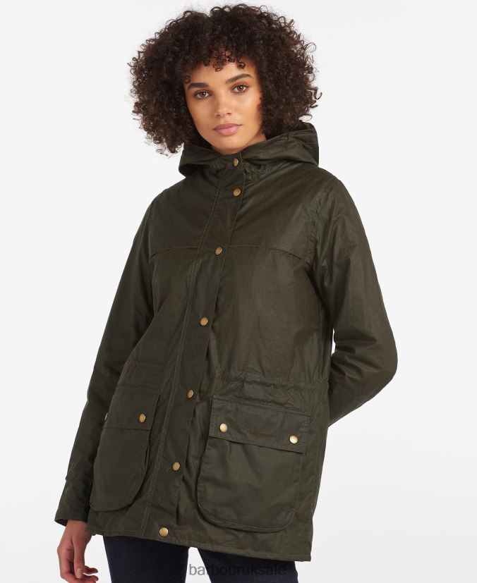 Lightweight Durham Waxed Cotton Jacket Barbour Women R08LB61369 Clothing Archive Olive