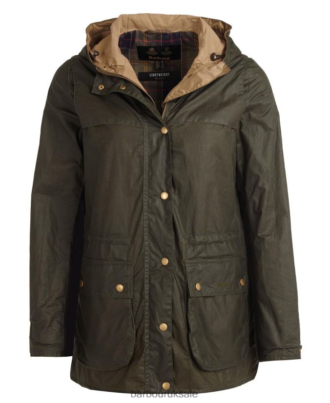 Lightweight Durham Waxed Cotton Jacket Barbour Women R08LB61369 Clothing Archive Olive