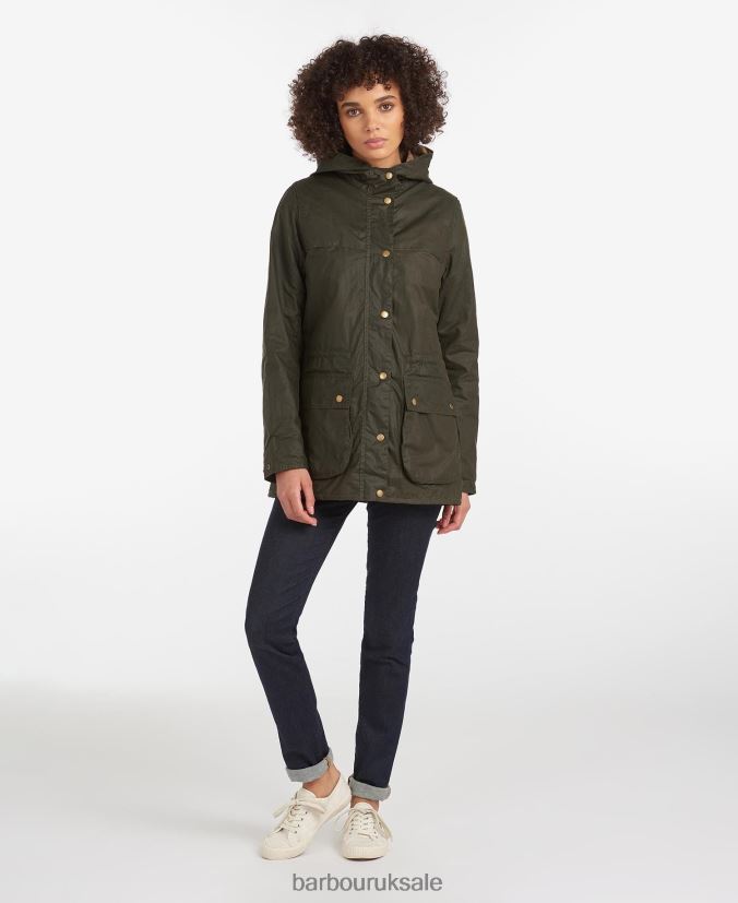 Lightweight Durham Waxed Cotton Jacket Barbour Women R08LB61369 Clothing Archive Olive