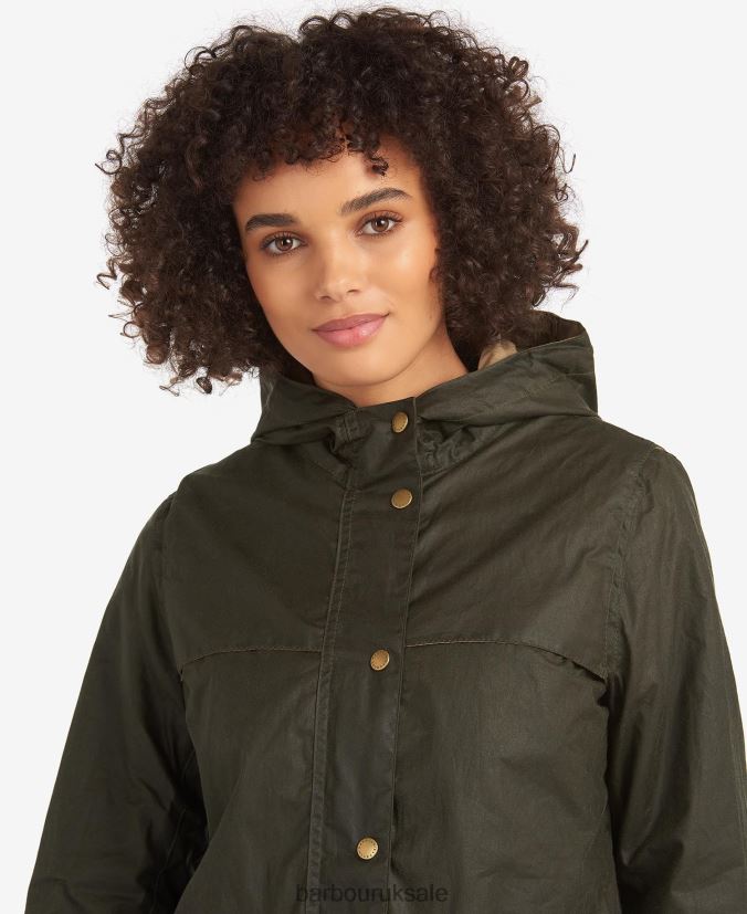 Lightweight Durham Waxed Cotton Jacket Barbour Women R08LB61369 Clothing Archive Olive