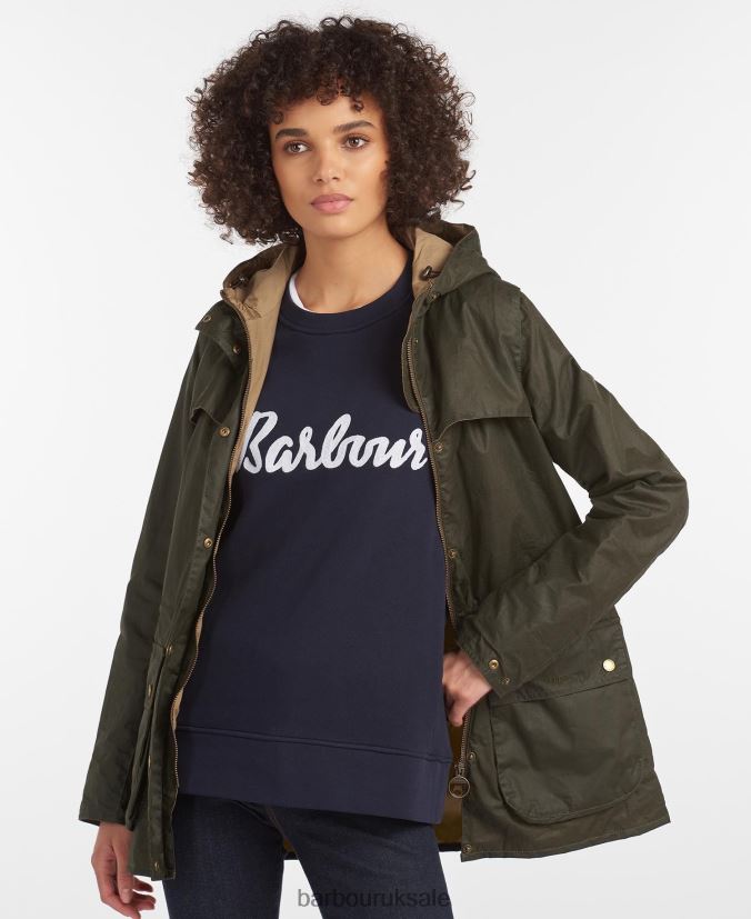 Lightweight Durham Waxed Cotton Jacket Barbour Women R08LB61369 Clothing Archive Olive