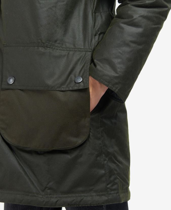 Lunan Wax Jacket Barbour Women R08LB61397 Clothing Fern/Olive/Limeade