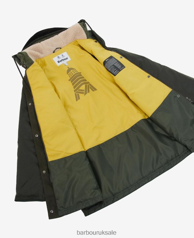 Lunan Wax Jacket Barbour Women R08LB61397 Clothing Fern/Olive/Limeade
