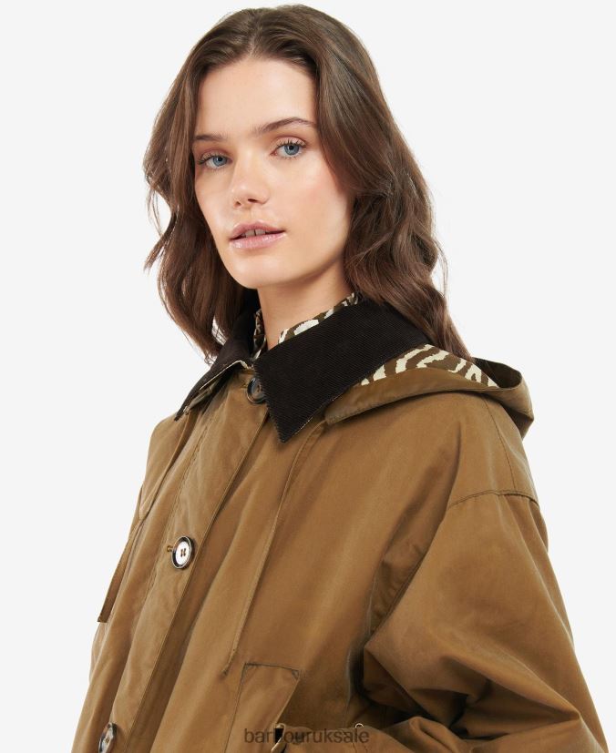 Petiver Wax Jacket Barbour x House of Hackney Women R08LB61382 Clothing Sand/Limerence/Sky