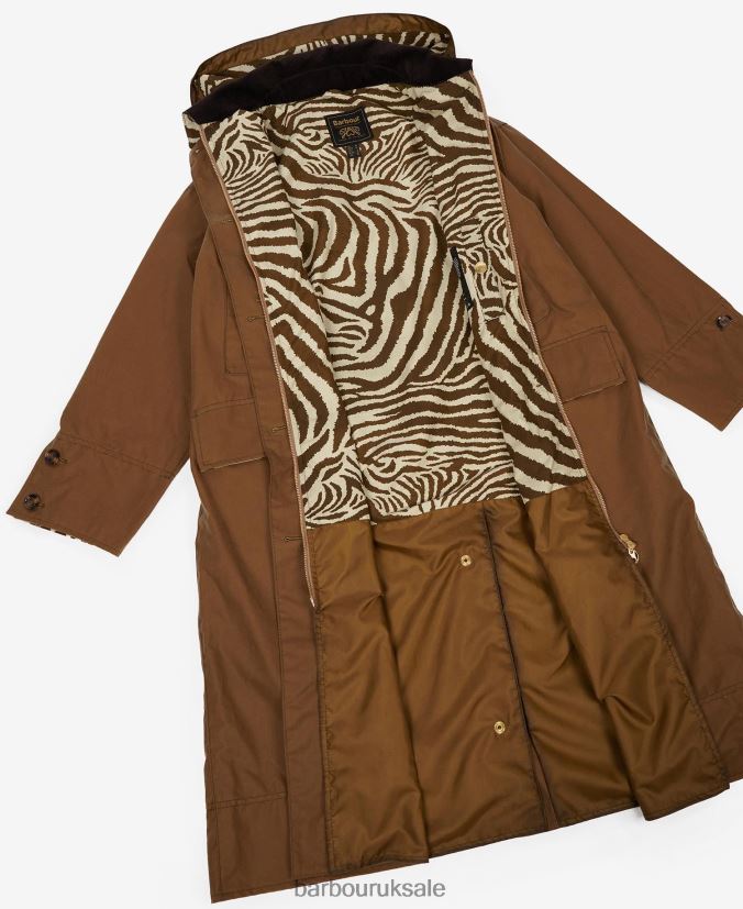 Petiver Wax Jacket Barbour x House of Hackney Women R08LB61382 Clothing Sand/Limerence/Sky