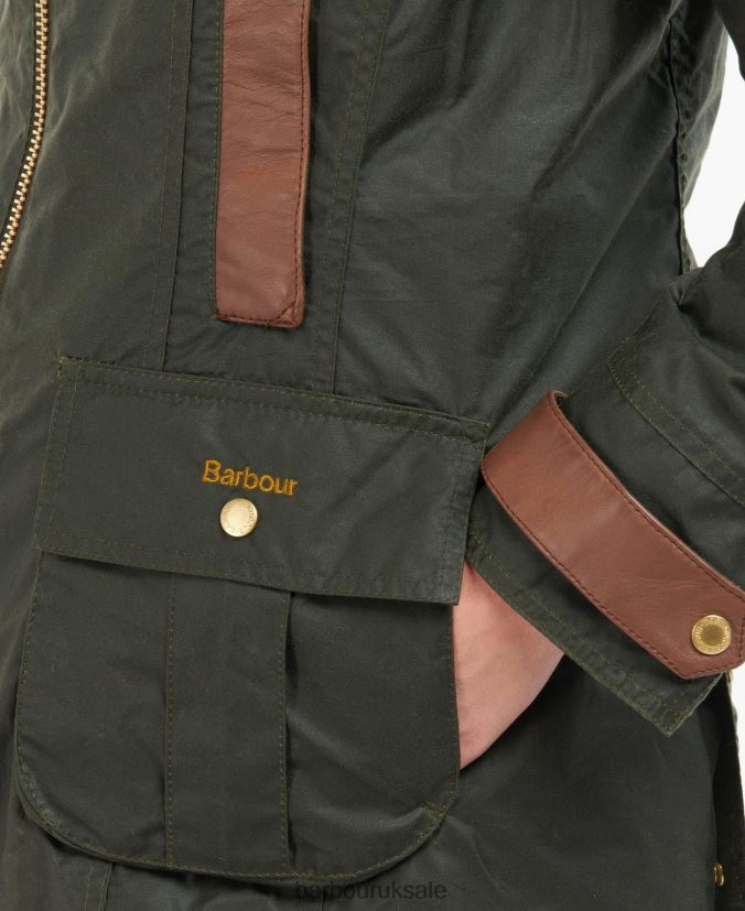 Premium Beadnell Waxed Jacket Barbour Women R08LB61387 Clothing Archive Olive/Ancient