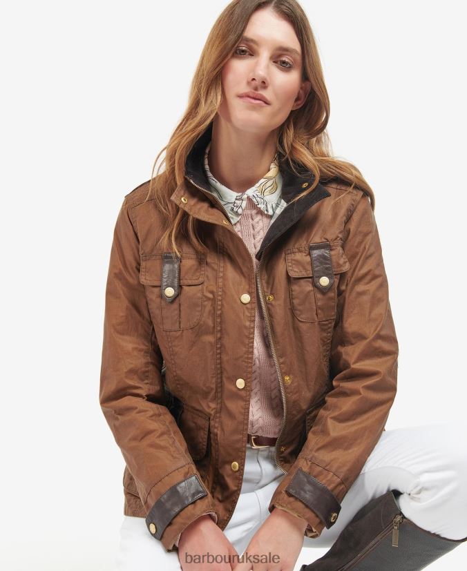 Premium Defence Waxed Jacket Barbour Women R08LB61377 Clothing Archive Olive/Ancient