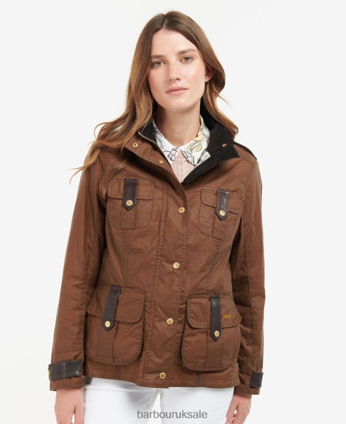 Premium Defence Waxed Jacket Barbour Women R08LB61377 Clothing Archive Olive/Ancient