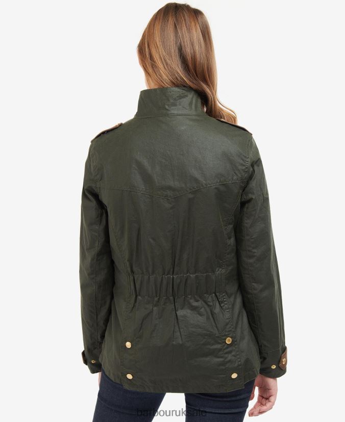 Premium Defence Waxed Jacket Barbour Women R08LB61396 Clothing Archive Olive/Ancient
