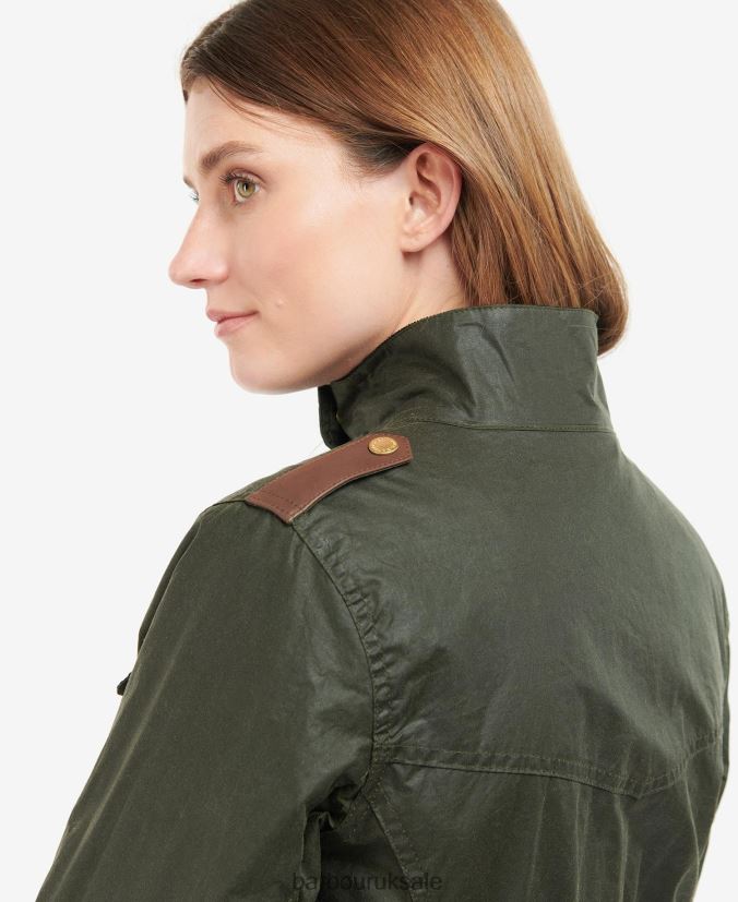 Premium Defence Waxed Jacket Barbour Women R08LB61396 Clothing Archive Olive/Ancient