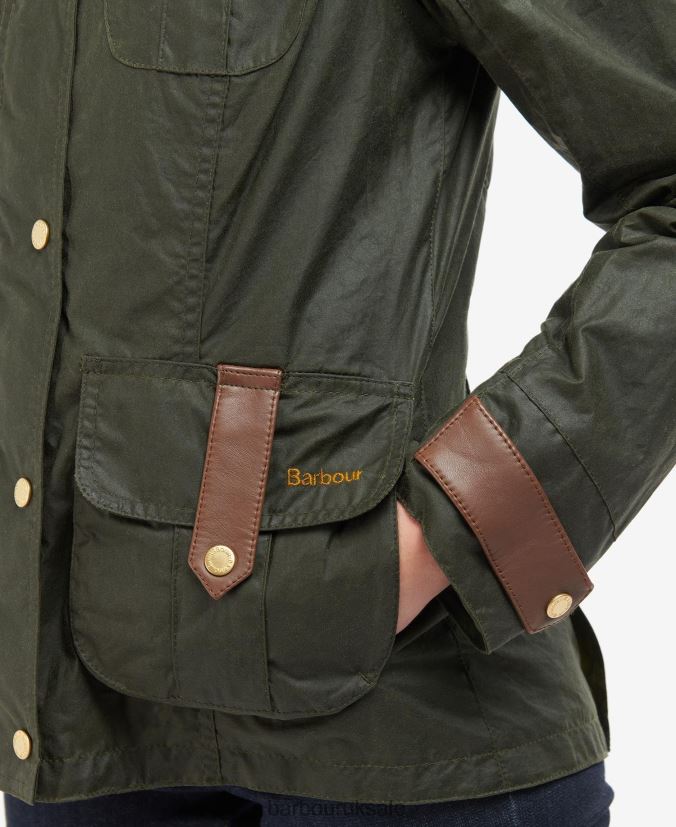 Premium Defence Waxed Jacket Barbour Women R08LB61396 Clothing Archive Olive/Ancient