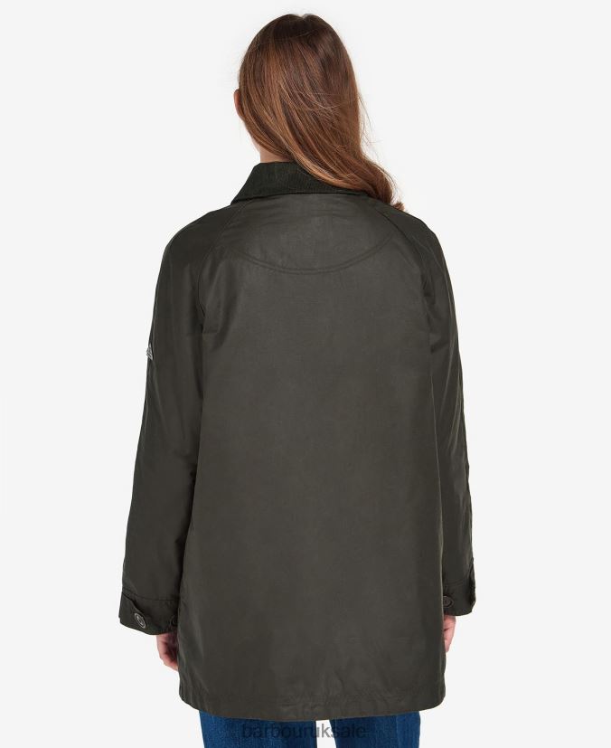 Salt Waxed Jacket Barbour Women R08LB61379 Clothing Archive Olive/Pink Punch