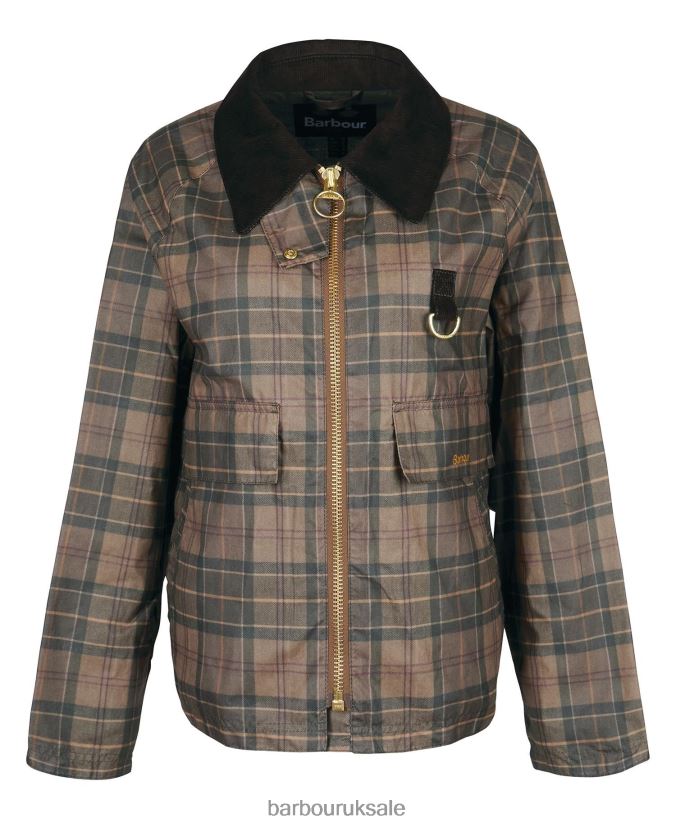 Tartan Eddleston Waxed Jacket Barbour Women R08LB61372 Clothing Muted Tartan/Brown