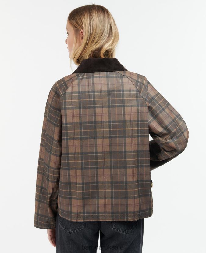 Tartan Eddleston Waxed Jacket Barbour Women R08LB61372 Clothing Muted Tartan/Brown