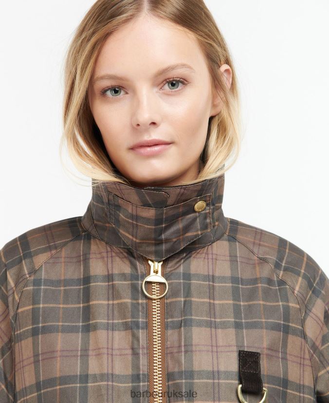 Tartan Eddleston Waxed Jacket Barbour Women R08LB61372 Clothing Muted Tartan/Brown