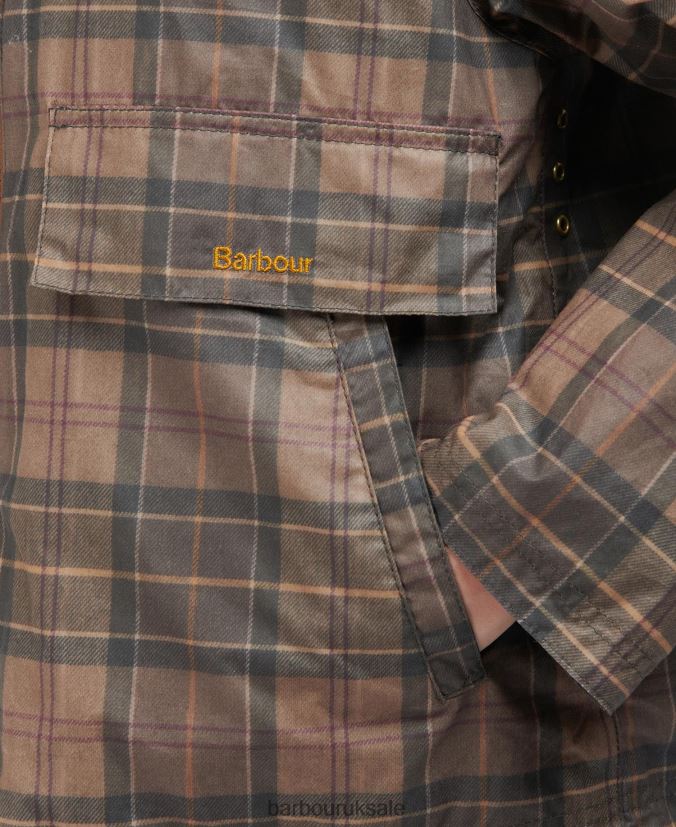 Tartan Eddleston Waxed Jacket Barbour Women R08LB61372 Clothing Muted Tartan/Brown