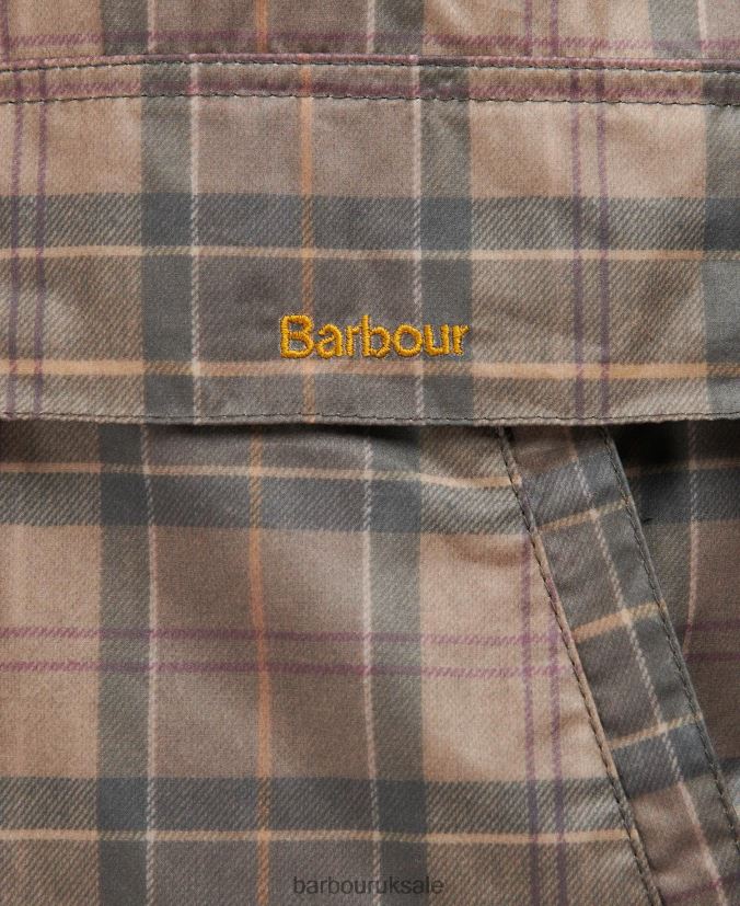 Tartan Eddleston Waxed Jacket Barbour Women R08LB61372 Clothing Muted Tartan/Brown