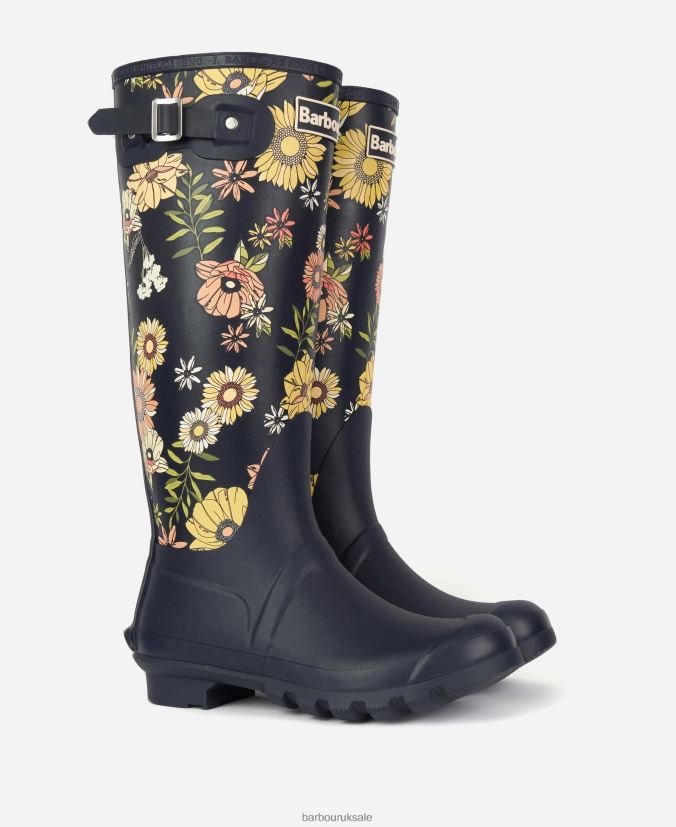 Bede Wellington Boots Barbour Women R08LB62173 Footwear Navy Floral
