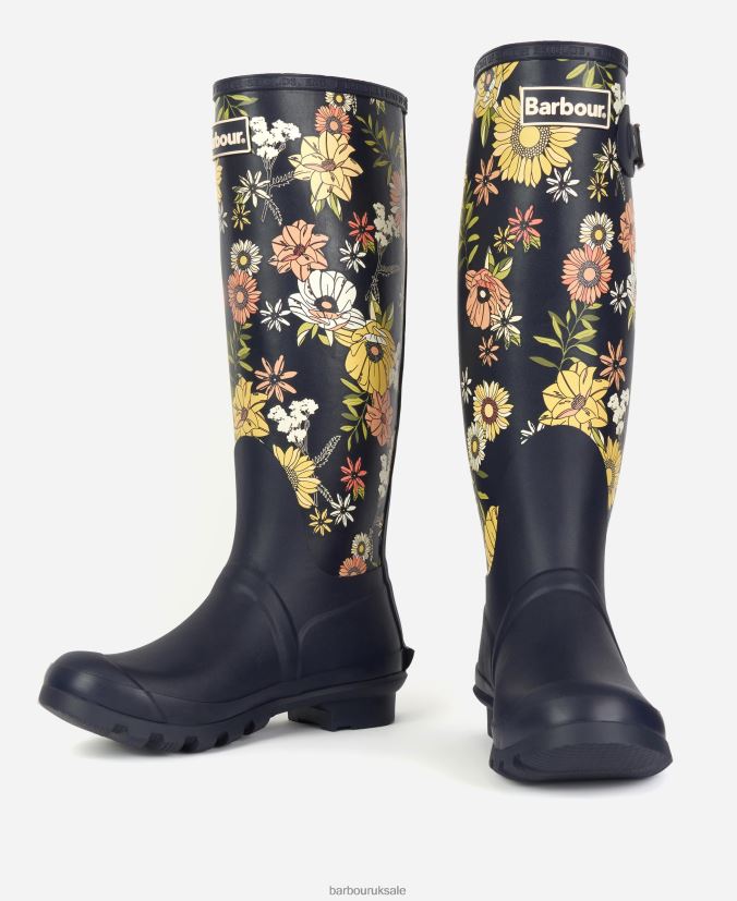 Bede Wellington Boots Barbour Women R08LB62173 Footwear Navy Floral