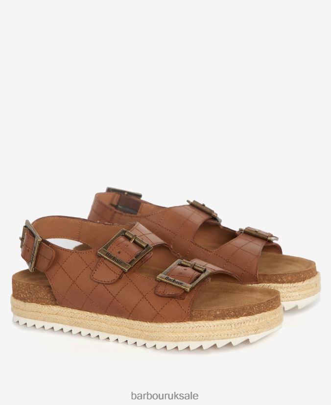 Helena Flatform Sandals Barbour Women R08LB62103 Footwear Gold Metallic