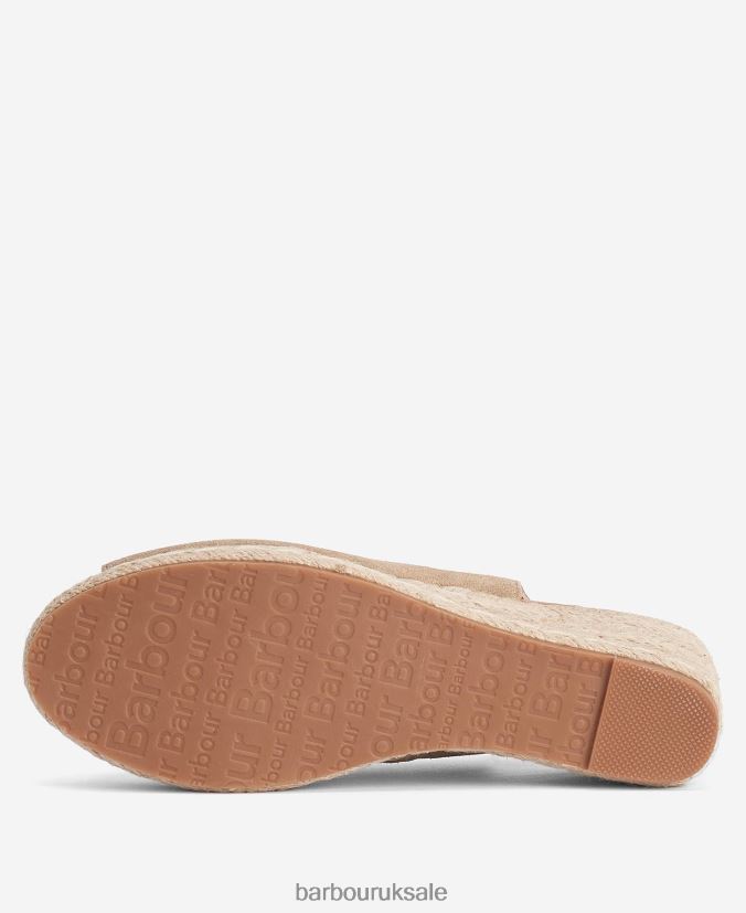 Nadia Peep-Toe Espadrille Wedges Barbour Women R08LB62090 Footwear Cognac