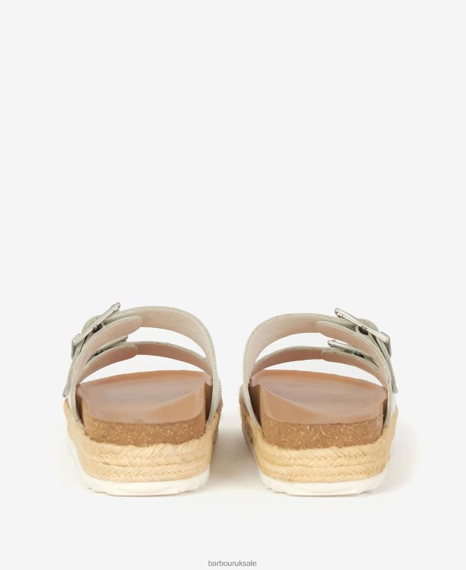 Pamela Diamond Quilted Sandals Barbour Women R08LB62120 Footwear Classic White