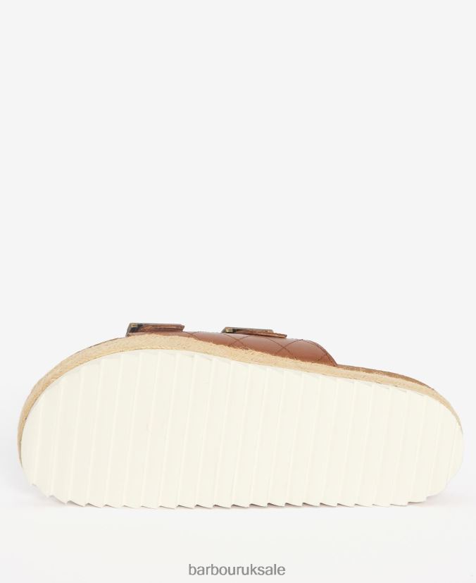 Pamela Diamond Quilted Sandals Barbour Women R08LB62121 Footwear Classic White