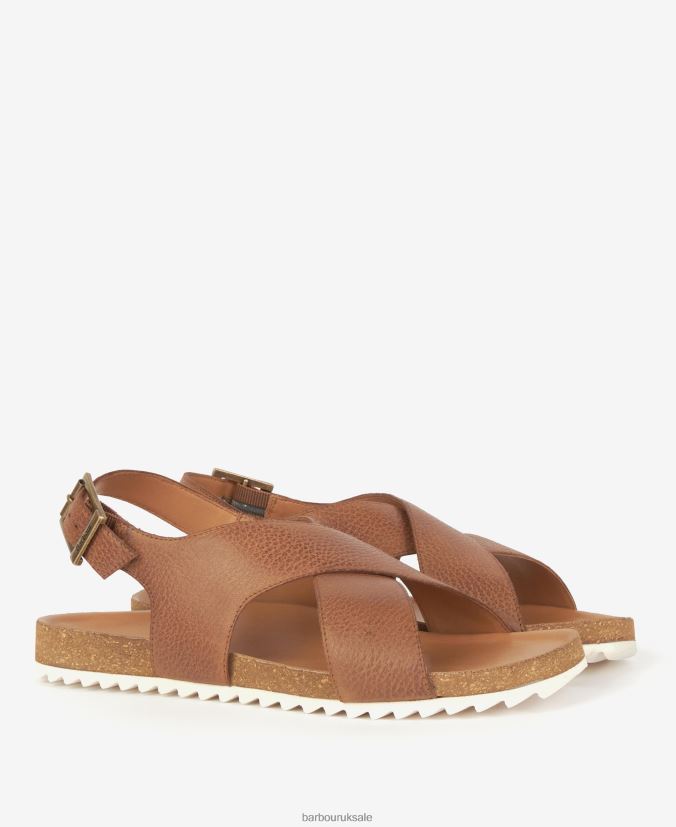 Rochelle Cross-Over Strap Sandals Barbour Women R08LB62123 Footwear Cognac