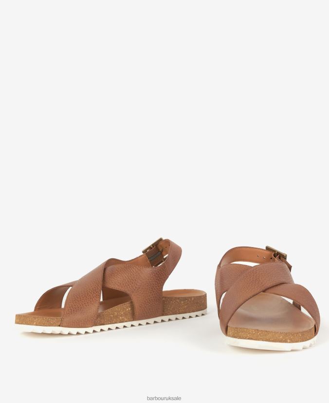 Rochelle Cross-Over Strap Sandals Barbour Women R08LB62123 Footwear Cognac