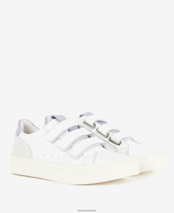 Georgie Triple-Strap Trainers Barbour Women R08LB62127 Footwear White/Lavender