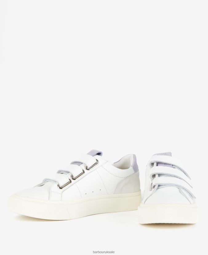 Georgie Triple-Strap Trainers Barbour Women R08LB62127 Footwear White/Lavender