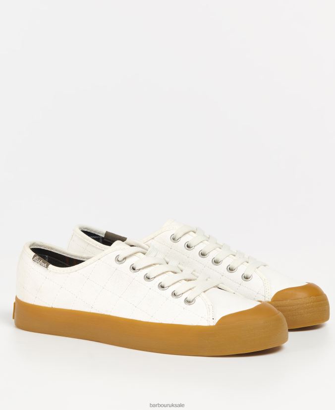 Portree Canvas Trainers Barbour Women R08LB62128 Footwear Ecru/Gum