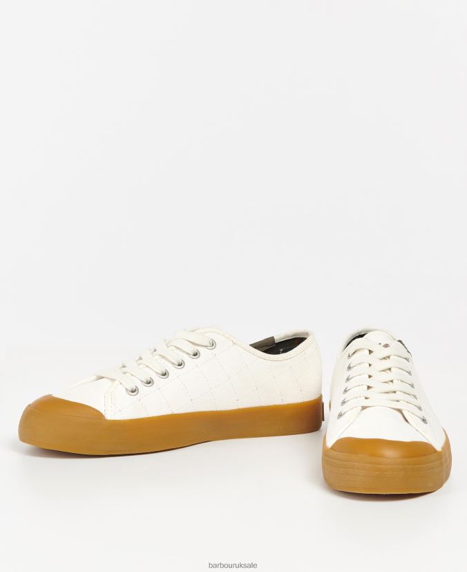 Portree Canvas Trainers Barbour Women R08LB62128 Footwear Ecru/Gum