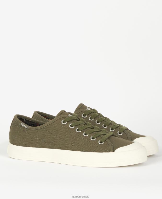 Portree Canvas Trainers Barbour Women R08LB62135 Footwear Ecru/Gum