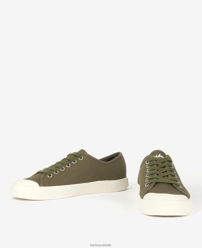 Portree Canvas Trainers Barbour Women R08LB62135 Footwear Ecru/Gum